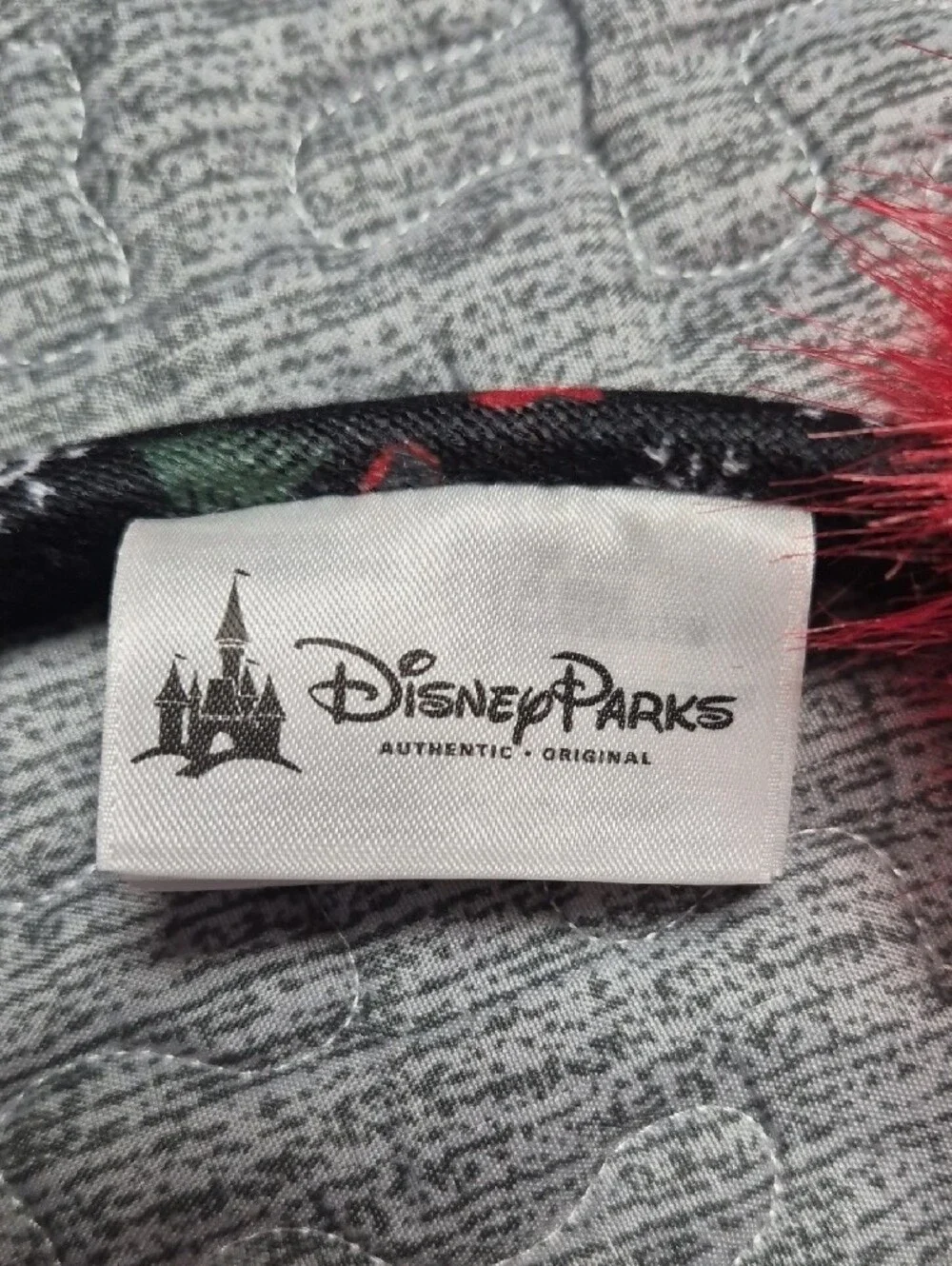 Disney Red Pom-Pom Bow Headband with Patterned Bow